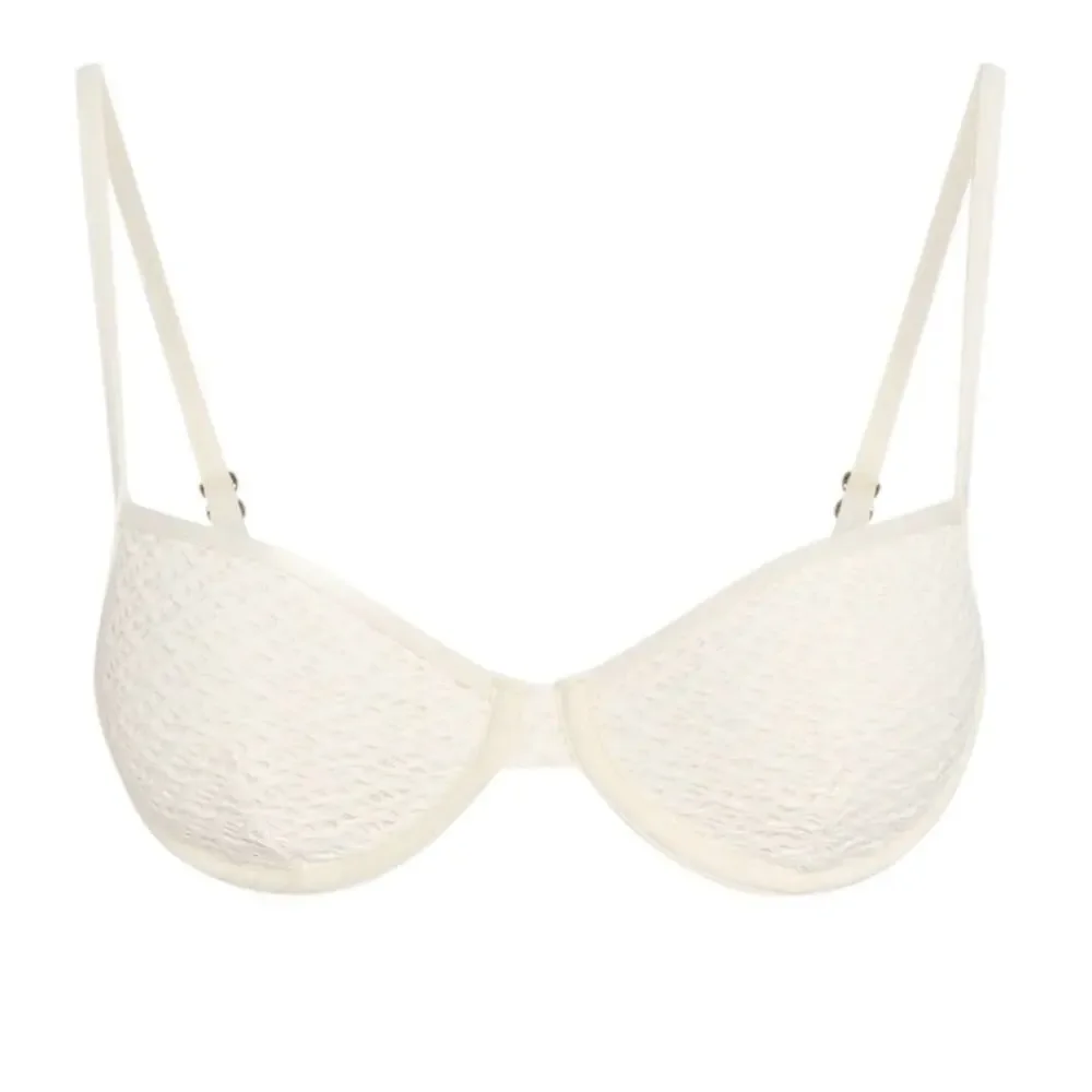 New Monday Swimwear Ivory Crochet Bikini Top VV - Picture 2 of 8